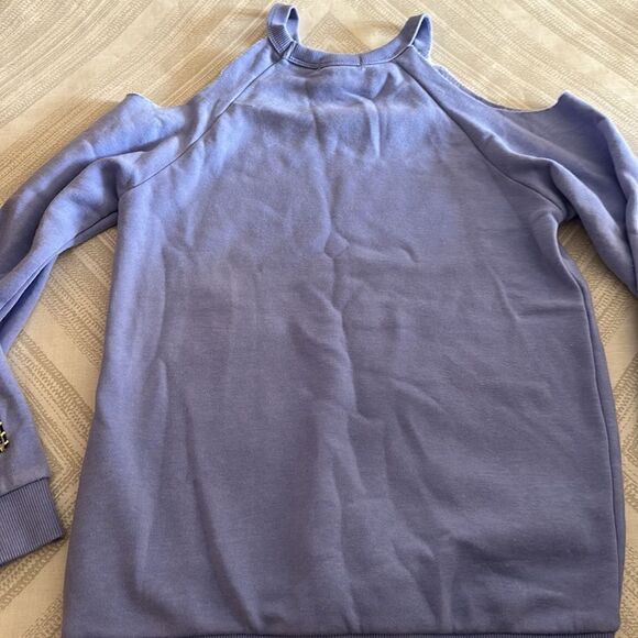 Butter Girls Blue/Purple Cold Shoulder ‘Good Vibes’ Sweatshirt - Picture 7 of 7